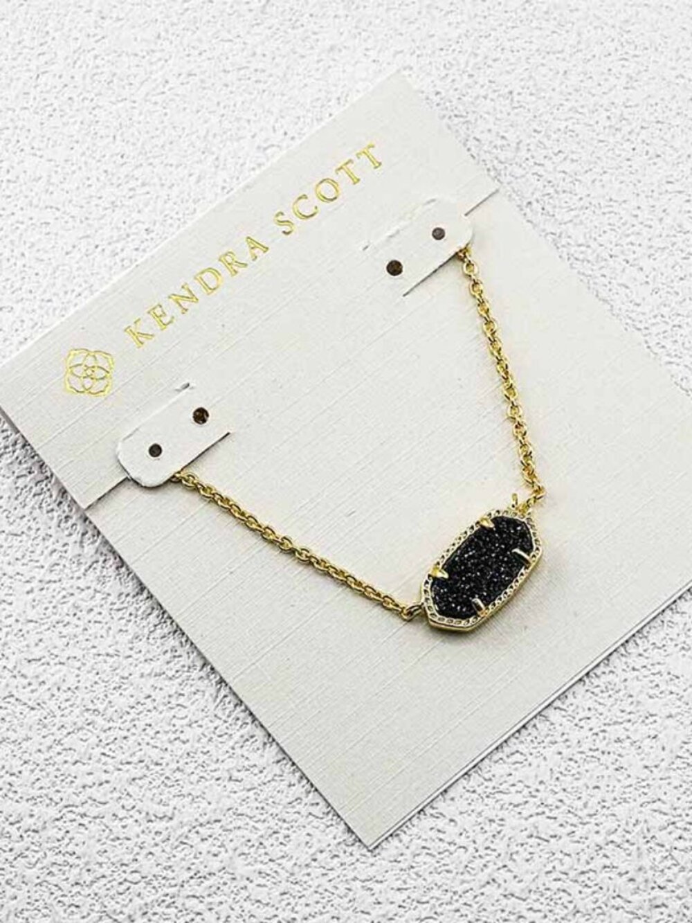 Kendra Scott Black Druzy Gold Chain Necklace